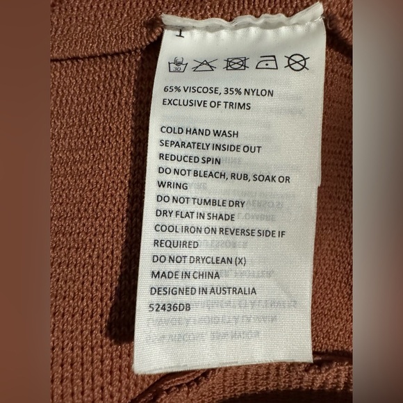 BARDOT Katy Bodycon Chestnut Brown Knit Dress Size 8 Medium - Picture 9 of 11